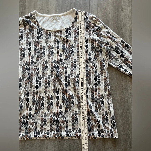 Kim Rogers Abstract Design Cotton Blend Long Sleeve Shirt Women’s XL - Picture 8 of 11